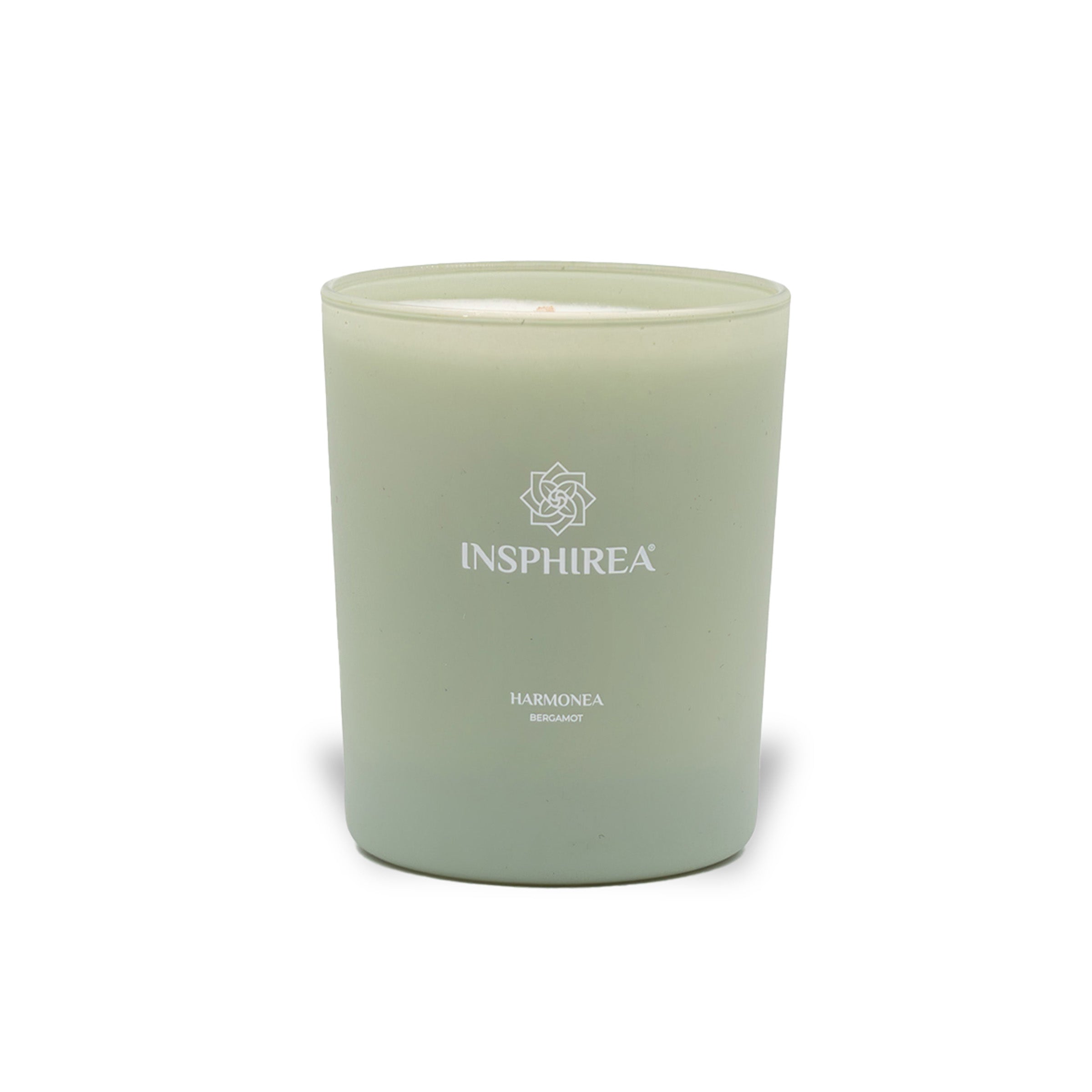 Harmonea geurkaars – frisse mix van bergamot, jasmijn en roos in eco-luxe glas