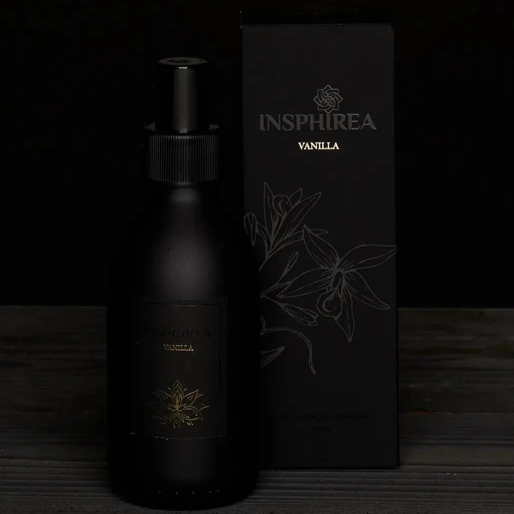 Roomspray van de Reposea set met verpakking.