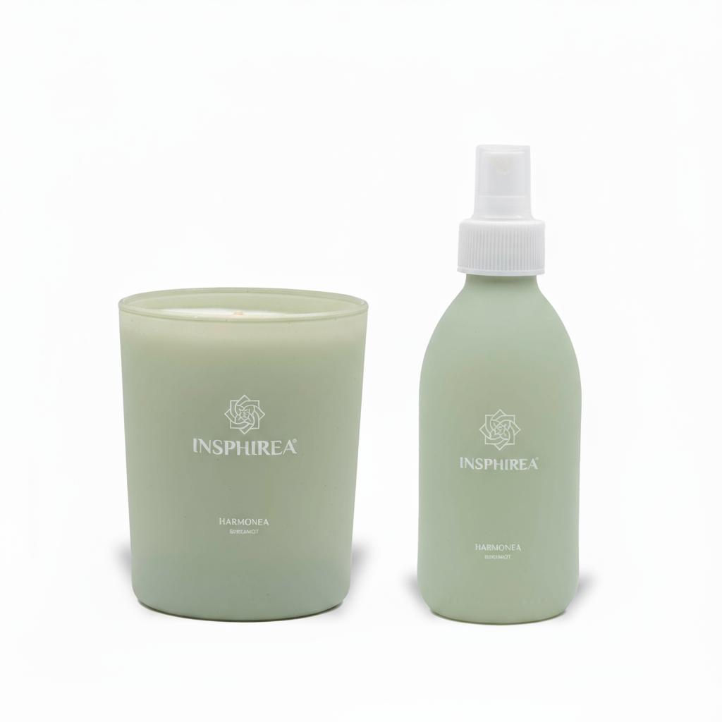 Harmonea Starter Duo – bundel met geurkaars en roomspray, fris en fruitig