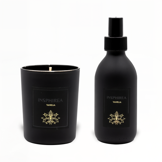 Reposea Starter Duo – bundel met geurkaars en roomspray, warm en cozy